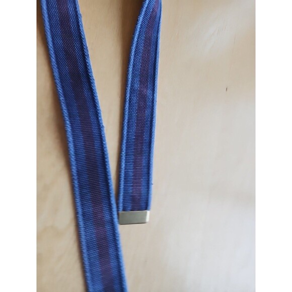 Blue/Burgundy Webbed Belt With‎ QMS Brass Buckle - Picture 6 of 7